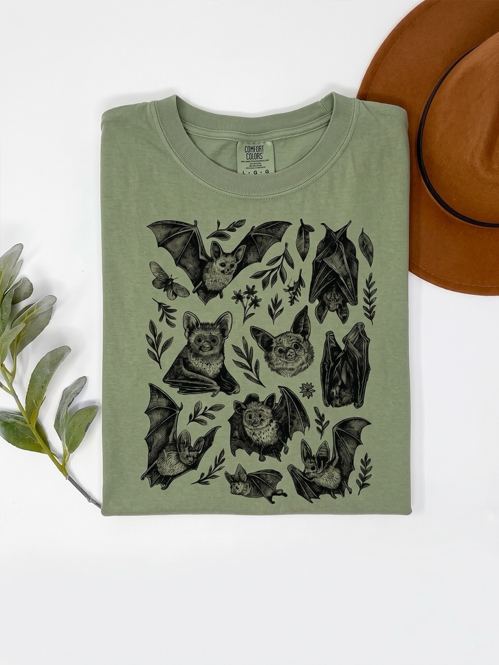 Nature Botanical Bats Sage Comfort Colors Classic T-Shirt